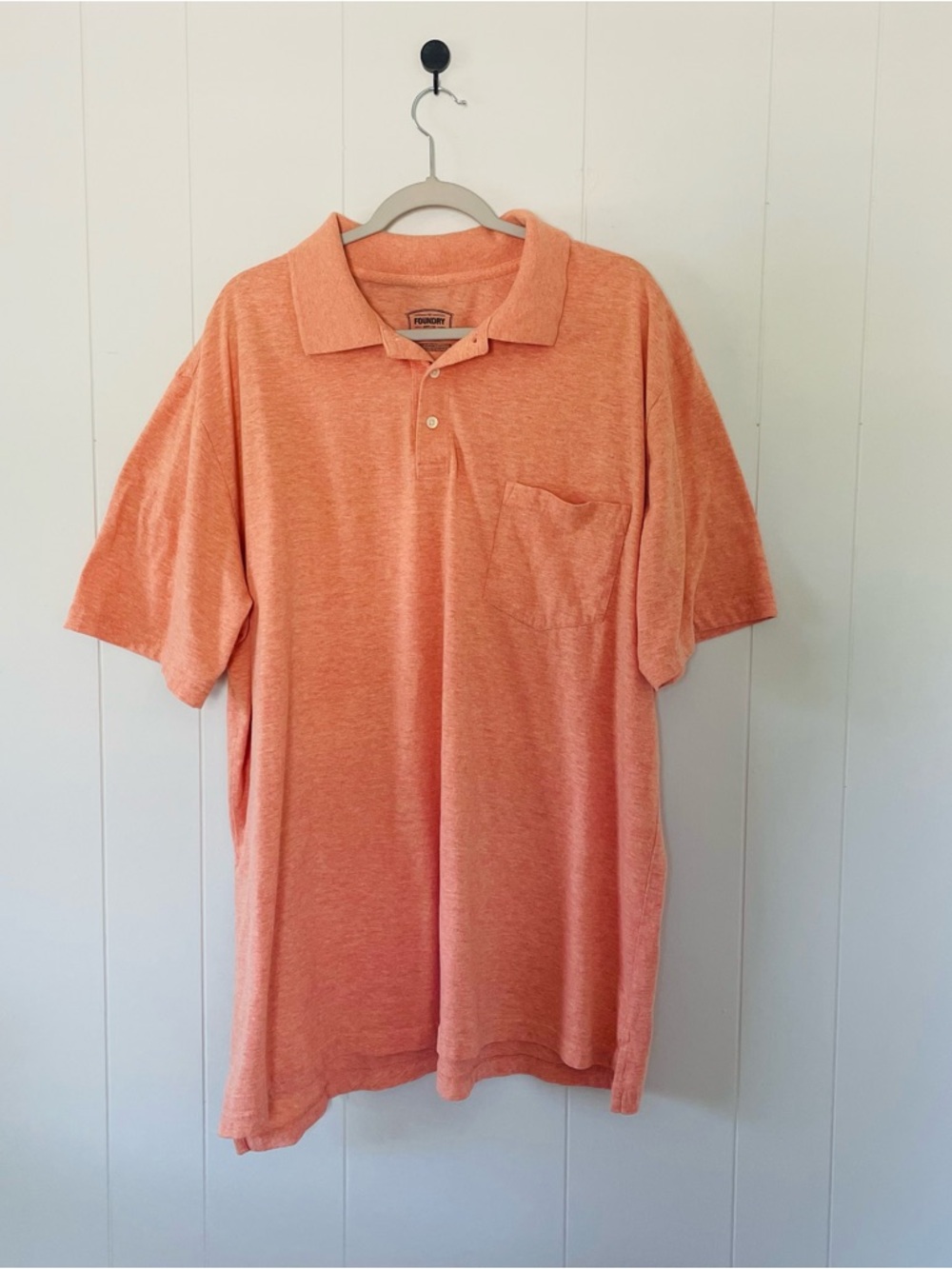 The Foundry Supply Co. Men's Short-Sleeve Polo in Coral Orange